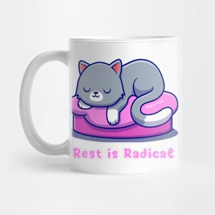 Rest is Radical Cat Sleepy Cute Mug